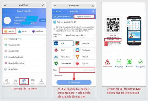 Nạp tiền QH88 siêu tốc trên thiết bị di động